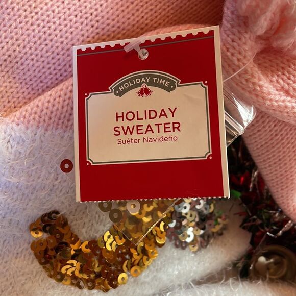 NWT Holiday Time pink unicorn Christmas Sweater size XL - Picture 5 of 6